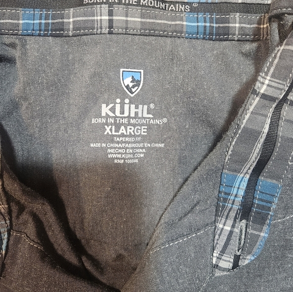 KÜHL Men’s XL Short Sleeve Button Down Shirt Gray Tapered Fit - Picture 3 of 9